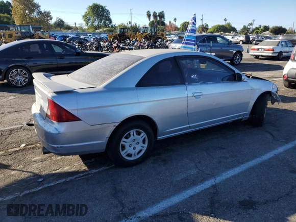 2001 Honda Civic LX with VIN 1HGEM21581L007005, listed as a Copart auction lot 80998594 with 0 mi miles and Salvage Title. Bid and sale history available at carsss.com. Image 3.