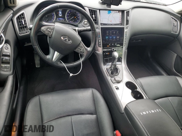2015 Infiniti Q50 Sport with VIN JN1BV7AP2FM358154, listed as a Copart auction lot 55402455 with 154,630 mi miles and Salvage title. Bid and sale history available at DreamBid. Image 8.