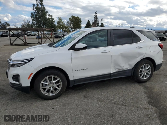 2022 Chevrolet Equinox LT with VIN 3GNAXKEV8NL195184, listed as a Copart auction lot 43875245 with 49,322 mi miles and Salvage Title. Bid and sale history available at DreamBid. Image 1.