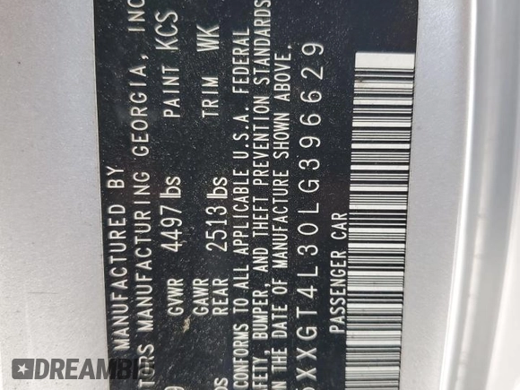 2020 Kia Optima LX with VIN 5XXGT4L30LG396629, listed as a Copart auction lot 61063495 with 78,069 mi miles and Salvage title. Bid and sale history available at DreamBid. Image 12.