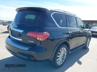 2016 Infiniti QX80 with VIN JN8AZ2NF5G9613566, listed as a IAAI auction lot 41820159 with 91,604 mi miles. Bid and sale history available at carsss.com. Image 4.