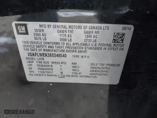 2014 GMC Terrain SLE with VIN 2GKFLWEK3E6348540, listed as a IAAI auction lot 41242849 with 73,557 mi miles. Bid and sale history available at carsss.com. Image 9.