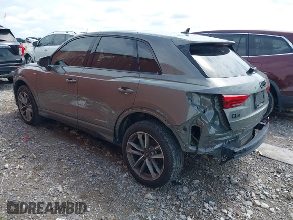 2023 Audi Q3 S line Premium with VIN WA1DECF34P1150360, listed as a IAAI auction lot 42694889 with 19,489 mi miles and . Bid and sale history available at DreamBid. Image 3.