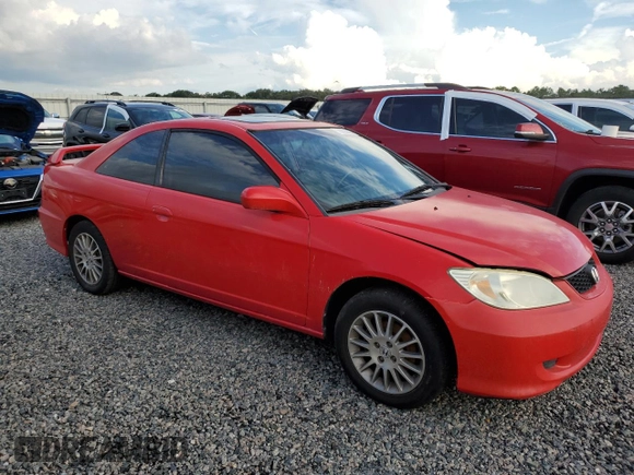 2005 Honda Civic EX with VIN 1HGEM21945L067050, listed as a Copart auction lot 73824464 with 170,950 mi miles and Salvage Title. Bid and sale history available at carsss.com. Image 4.