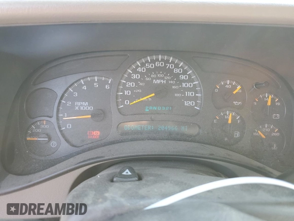 2003 GMC Sierra 1500HD SLT z VIN 1GTGK13U53F217669, wystawiony jako Copart lot #74547254 z przebiegiem 204 966 mil mil oraz Czysty tytuł • Clean title. Historia ofert i sprzedaży dostępna na DreamBid. Obrazek 9.