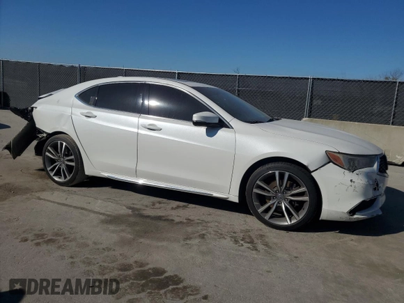 2020 Acura TLX w/Technology Pkg with VIN 19UUB2F40LA000825, listed as a Copart auction lot 43449455 with 50,008 mi miles and Salvage Title. Bid and sale history available at carsss.com. Image 4.