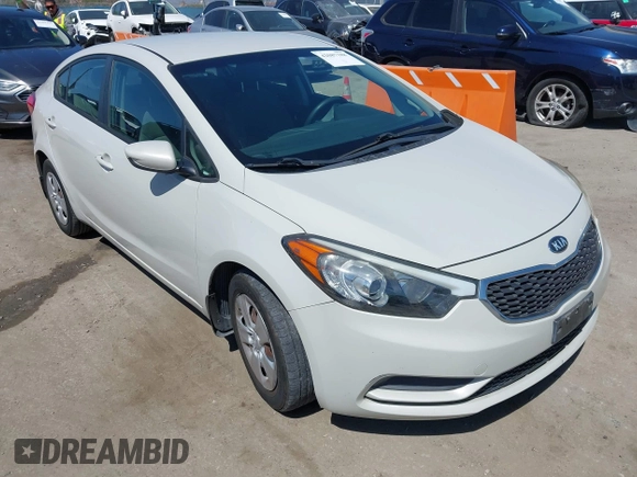 2014 Kia Forte LX with VIN KNAFK4A63E5115830, listed as a IAAI auction lot 42087188 with 111,660 mi miles. Bid and sale history available at carsss.com. Image 1.