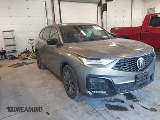 2025 Acura MDX w/A-Spec Package with VIN 5J8YE1H05SL003218, listed as a IAAI auction lot 41226572 with 5,989 mi miles. Bid and sale history available at carsss.com. Image 1.