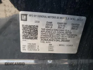 2019 Chevrolet Equinox LT with VIN 3GNAXKEV1KL260890, listed as a Copart auction lot 47179295 with 89,318 mi miles and Salvage Title. Bid and sale history available at DreamBid. Image 15.
