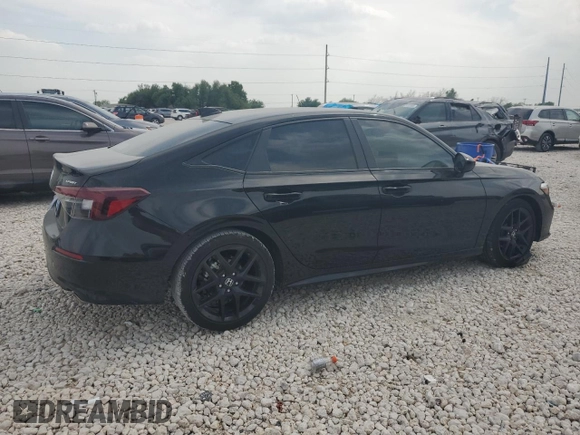 2025 Honda Civic Sport with VIN 2HGFE2F51SH570874, listed as a Copart auction lot 51715905 with 3,086 mi miles and Salvage title. Bid and sale history available at DreamBid. Image 3.