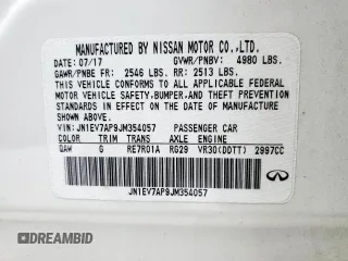2018 Infiniti Q50 Sport z VIN JN1EV7AP9JM354057, wystawiony jako Copart lot #57147175 z przebiegiem 93 777 mil mil oraz Szkoda całkowita • Salvage title. Historia ofert i sprzedaży dostępna na DreamBid. Obrazek 12.
