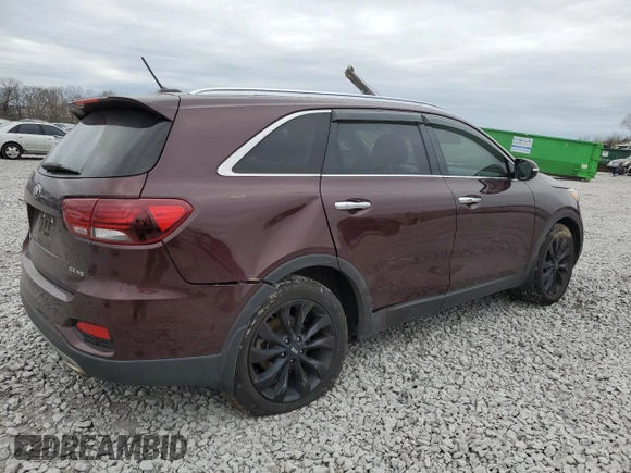 2019 Kia Sorento EX Sport V6 with VIN 5XYPH4A57KG610337, listed as a Copart auction lot 44856475 with 119,759 mi miles and Salvage Title. Bid and sale history available at carsss.com. Image 3.