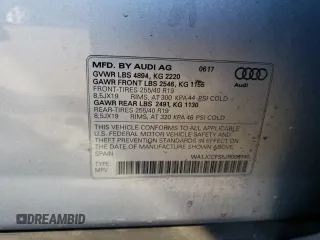 2018 Audi Q3 Premium Plus with VIN WA1JCCFS5JR008740, listed as a Copart auction lot 37125753 with 54,722 mi miles. Bid and sale history available at carsss.com. Image 13.