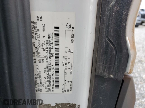 2015 Ford Transit XL с VIN 1FBZX2ZM8FKA31275, выставлен на аукционе Copart как лот 48616995 с пробегом 142 537 миль миль и Чистый • Clean title. История ставок и продаж доступна на DreamBid. Изображение 13.
