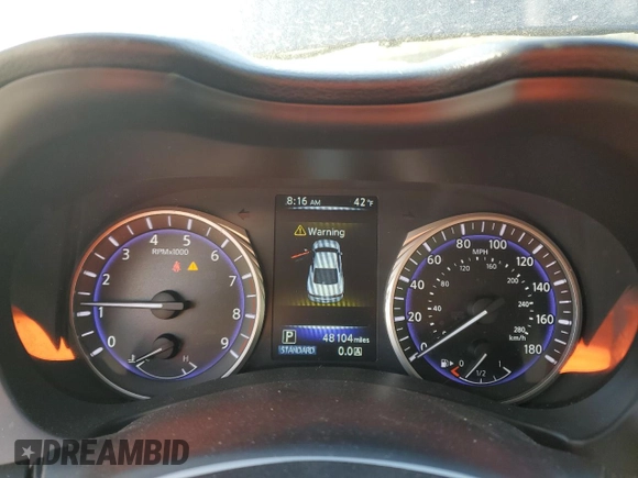 2017 Infiniti Q60 Premium with VIN JN1EV7EL8HM552436, listed as a Copart auction lot 49728925 with 48,104 mi miles and Salvage title. Bid and sale history available at DreamBid. Image 9.
