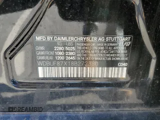 2008 Mercedes-Benz E 350 Luxury z VIN WDBUF87X18B272380, wystawiony jako Copart lot #57621075 z przebiegiem 156 274 mil mil oraz Szkoda całkowita • Salvage title. Historia ofert i sprzedaży dostępna na DreamBid. Obrazek 12.