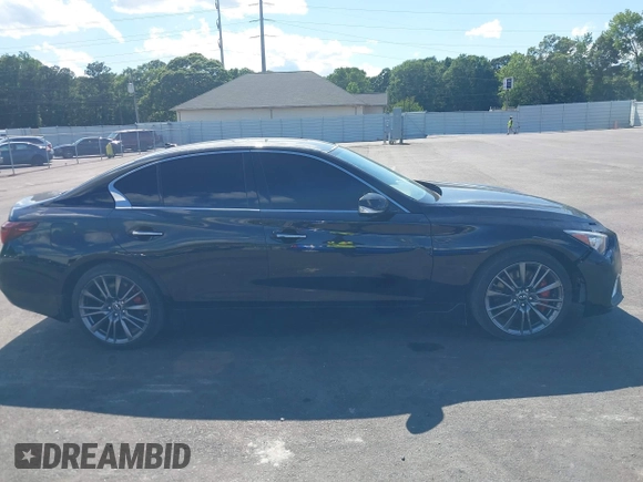 2018 Infiniti Q50 Red Sport 400 with VIN JN1FV7APXJM461106, listed as a IAAI auction lot 42347610 with 40,464 mi miles and . Bid and sale history available at DreamBid. Image 13.