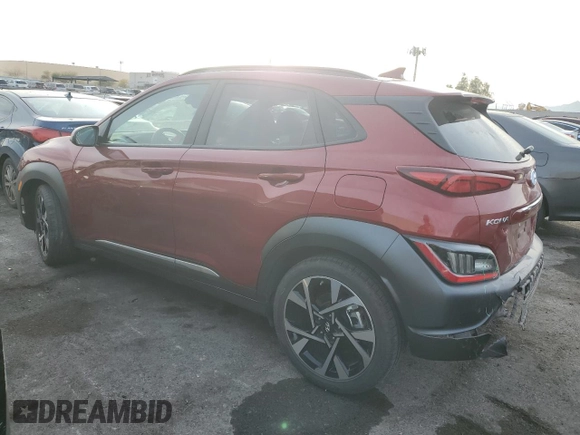 2023 Hyundai Kona Limited with VIN KM8K53A38PU048378, listed as a Copart auction lot 84611764 with 39,214 mi miles and Clean Title. Bid and sale history available at carsss.com. Image 2.