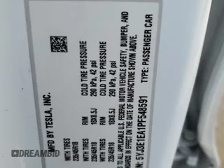 2023 Tesla Model 3 с VIN 5YJ3E1EA1PF548591, выставлен на аукционе Copart как лот 48145535 с пробегом 43 789 миль миль и Списание • Salvage title. История ставок и продаж доступна на DreamBid. Изображение 15.