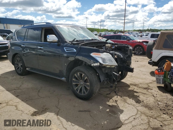 2017 Nissan Armada Platinum z VIN JN8AY2NCXH9504904, wystawiony jako Copart lot #58023935 z przebiegiem Nie podano mil oraz Szkoda całkowita • Salvage title. Historia ofert i sprzedaży dostępna na DreamBid. Obrazek 4.