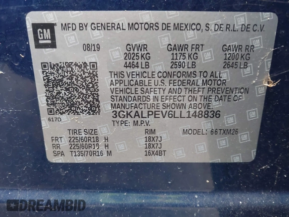 2020 GMC Terrain SLT с VIN 3GKALPEV6LL148836, выставлен на аукционе IAAI как лот 41936915 с пробегом 38 838 миль миль и . История ставок и продаж доступна на DreamBid. Изображение 9.
