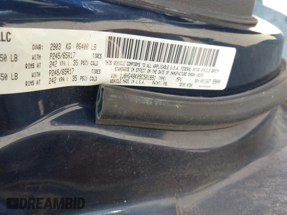 2009 Jeep Commander Sport с VIN 1J8HG48K09C501891, выставлен на аукционе IAAI как лот 42668886 с пробегом 163 102 миль миль и . История ставок и продаж доступна на DreamBid. Изображение 9.
