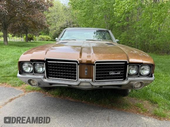 1972 Oldsmobile Cutlass z VIN 3F87H2G149401, wystawiony jako Copart lot #58824075 z przebiegiem 19 878 mil mil oraz Tytuł czysty. Historia ofert i sprzedaży dostępna na DreamBid. Obrazek 7.