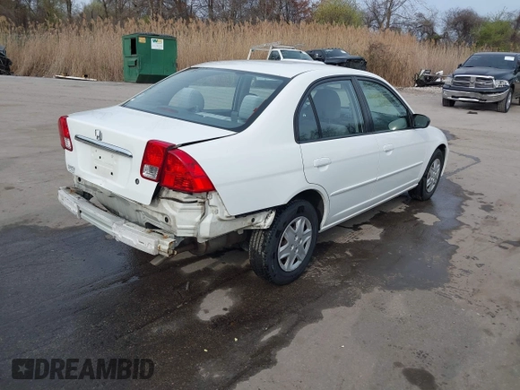 2003 Honda Civic LX with VIN 1HGES16593L032331, listed as a IAAI auction lot 41911396 with 83,778 mi miles. Bid and sale history available at carsss.com. Image 4.