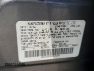 2015 Infiniti Q40 with VIN JN1CV6AP2FM502297, listed as a Copart auction lot 77256614 with 0 mi miles and Non Repairable. Bid and sale history available at carsss.com. Image 12.
