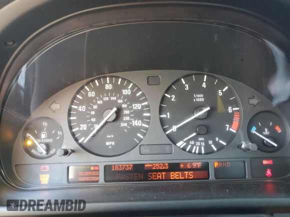 2002 BMW 5 Series 525iAT with VIN WBADS434X2GE10428, listed as a Copart auction lot 78684644 with 183,737 mi miles and Salvage Title. Bid and sale history available at carsss.com. Image 9.