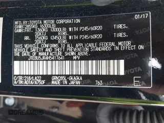 2017 Toyota 4Runner SR5 z VIN JTEBU5JR4H5417641, wystawiony jako IAAI lot #42226462 z przebiegiem 77 779 mil mil oraz . Historia ofert i sprzedaży dostępna na DreamBid. Obrazek 9.