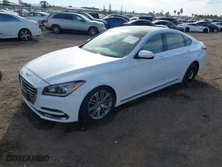 2018 Genesis G80 3.8L with VIN KMHGN4JE9JU216176, listed as a IAAI auction lot 40976135 with 50,530 mi miles. Bid and sale history available at carsss.com. Image 2.