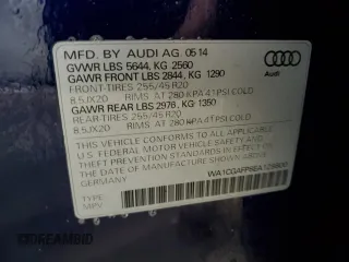 2014 Audi SQ5 Premium Plus with VIN WA1CGAFP8EA129800, listed as a Copart auction lot 74853533 with 102,104 mi miles and Salvage Title. Bid and sale history available at carsss.com. Image 13.