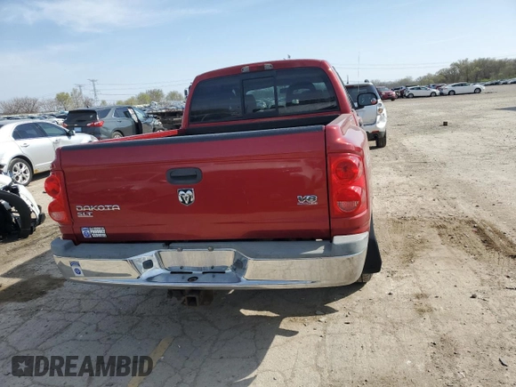 2006 Dodge Dakota SLT with VIN 1D7HW48N76S627130, listed as a Copart auction lot 53645845 with 103,719 mi miles and Clean Title. Bid and sale history available at DreamBid. Image 6.