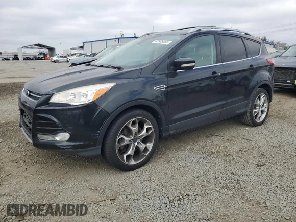 2014 Ford Escape Titanium with VIN 1FMCU9J90EUC89590, listed as a Copart auction lot 43985065 with 128,878 mi miles and Salvage Title. Bid and sale history available at carsss.com. Image 1.