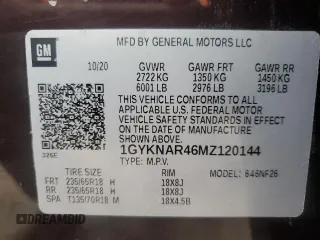 2021 Cadillac XT5 FWD Luxury with VIN 1GYKNAR46MZ120144, listed as a Copart auction lot 85758424 with 39,471 mi miles and Salvage Title. Bid and sale history available at carsss.com. Image 15.