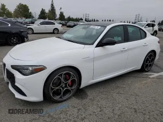 2022 Alfa Romeo Giulia Veloce with VIN ZARFAMBN9N7666141, listed as a Copart auction lot 55566014 with 3,391 mi miles and Salvage Title. Bid and sale history available at carsss.com. Image 1.