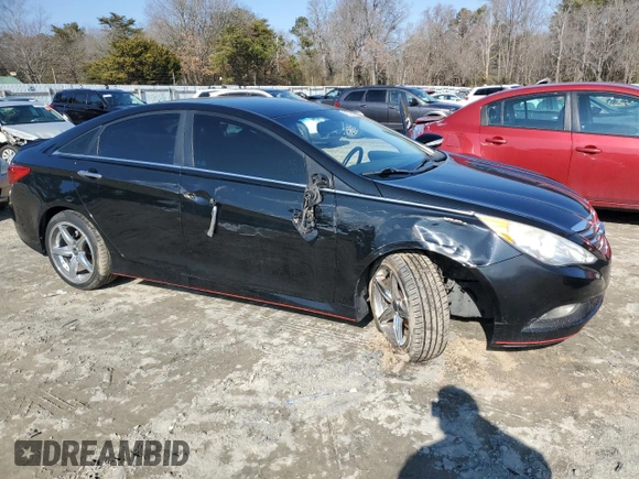 2014 Hyundai Sonata SE with VIN 5NPEC4AC4EH807600, listed as a Copart auction lot 43781065 with 91,030 mi miles and Salvage Title. Bid and sale history available at DreamBid. Image 4.