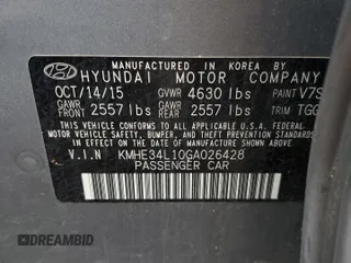 2016 Hyundai Sonata Hybrid Limited with VIN KMHE34L10GA026428, listed as a Copart auction lot 74732563 with 0 mi miles. Bid and sale history available at carsss.com. Image 12.