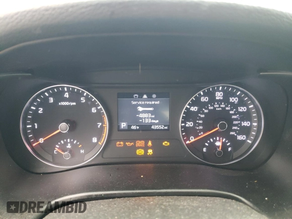 2021 Kia Forte LXS with VIN 3KPF24AD5ME337113, listed as a Copart auction lot 46747595 with 43,552 mi miles and Salvage Title. Bid and sale history available at DreamBid. Image 9.