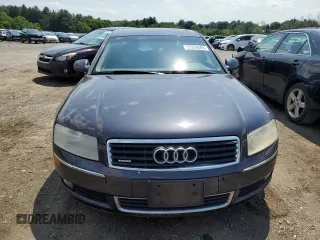2005 Audi A8 with VIN WAUML44E75N002924, listed as a Copart auction lot 65384645 with Not provided miles and Salvage title. Bid and sale history available at DreamBid. Image 5.