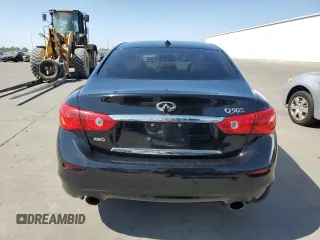 2014 Infiniti Q50 Premium with VIN JN1BV7ARXEM687605, listed as a Copart auction lot 61275535 with 104,337 mi miles and Salvage title. Bid and sale history available at DreamBid. Image 6.