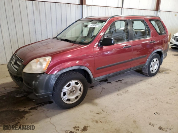 2005 Honda CR-V LX with VIN JHLRD78575C049127, listed as a Copart auction lot 45954375 with 61,572 mi miles and Salvage Title. Bid and sale history available at carsss.com. Image 1.