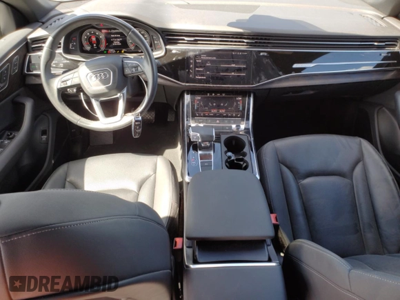 2021 Audi Q8 Premium Plus with VIN WA1EVAF17MD039755, listed as a Copart auction lot 46700145 with 21,823 mi miles and Salvage Title. Bid and sale history available at carsss.com. Image 8.