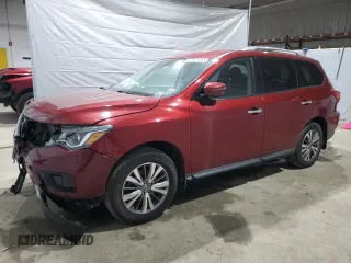 2018 Nissan Pathfinder S z VIN 5N1DR2MM0JC648126, wystawiony jako Copart lot #47971435 z przebiegiem 99 540 mil mil oraz Szkoda całkowita • Salvage title. Historia ofert i sprzedaży dostępna na DreamBid. Obrazek 1.