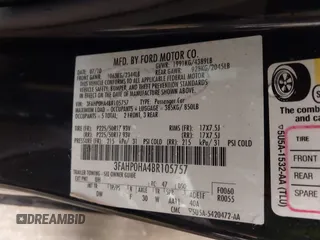 2011 Ford Fusion SE with VIN 3FAHP0HA4BR105757, listed as a IAAI auction lot 41945769 with 148,833 mi miles. Bid and sale history available at carsss.com. Image 9.
