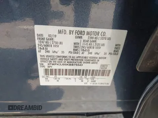 2019 Ford Edge SEL with VIN 2FMPK3J95KBB75543, listed as a IAAI auction lot 42405692 with 86,089 mi miles and . Bid and sale history available at DreamBid. Image 9.