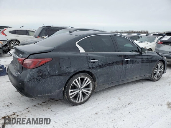 2021 Infiniti Q50 Signature Edition with VIN JN1EV7CR2MM751399, listed as a Copart auction lot 45422675 with 40,227 mi miles and Salvage title. Bid and sale history available at DreamBid. Image 3.