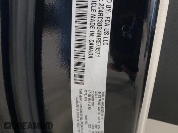 2021 Chrysler Pacifica Touring L with VIN 2C4RC3BG4MR573571, listed as a Copart auction lot 89388215 with 50,969 mi miles and Salvage title. Bid and sale history available at DreamBid. Image 13.