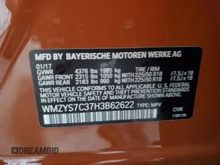 2017 MINI Countryman Cooper with VIN WMZYS7C37H3B62622, listed as a Copart auction lot 76171504 with 18,292 mi miles and Salvage Title. Bid and sale history available at carsss.com. Image 12.